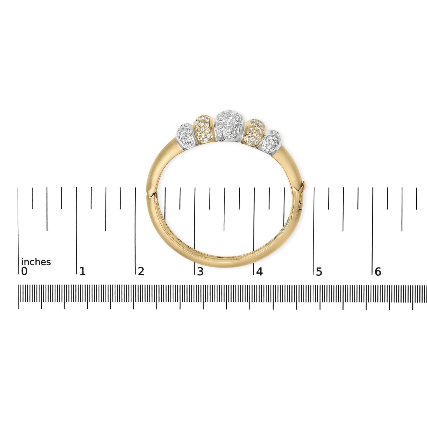 18K Gold 6.00 Cttw Diamond Graduating Dome Bangle Bracelet (G-H Color, VS2-SI1 Clarity)