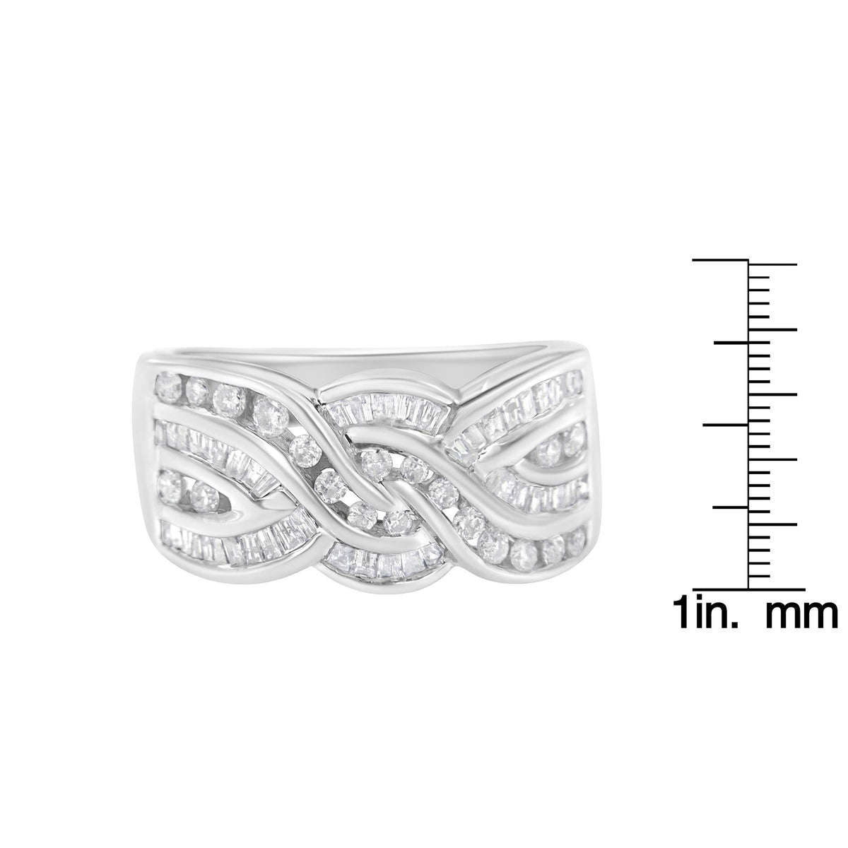 10K White Gold Diamond Bypass Ring (1 Cttw, H-I Color, I1-I2 Clarity) - JackiEaslick