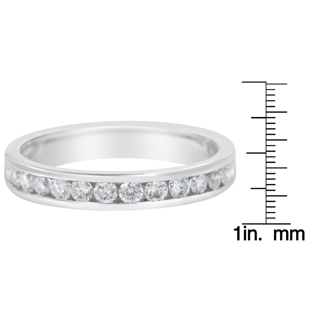14K White Gold 1/2 cttw Diamond Band Ring (I-J Color, I2-I3 Clarity) - JackiEaslick