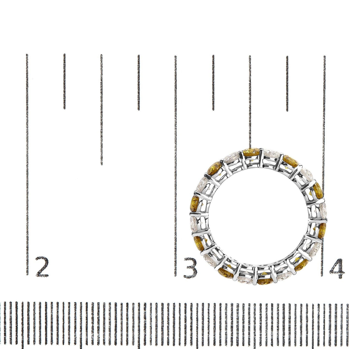14K White Gold 3.00 Cttw Alternating White and Yellow Lab-Grown Diamond Eternity Band Ring (F-G Color, VS1-VS2 Clarity)