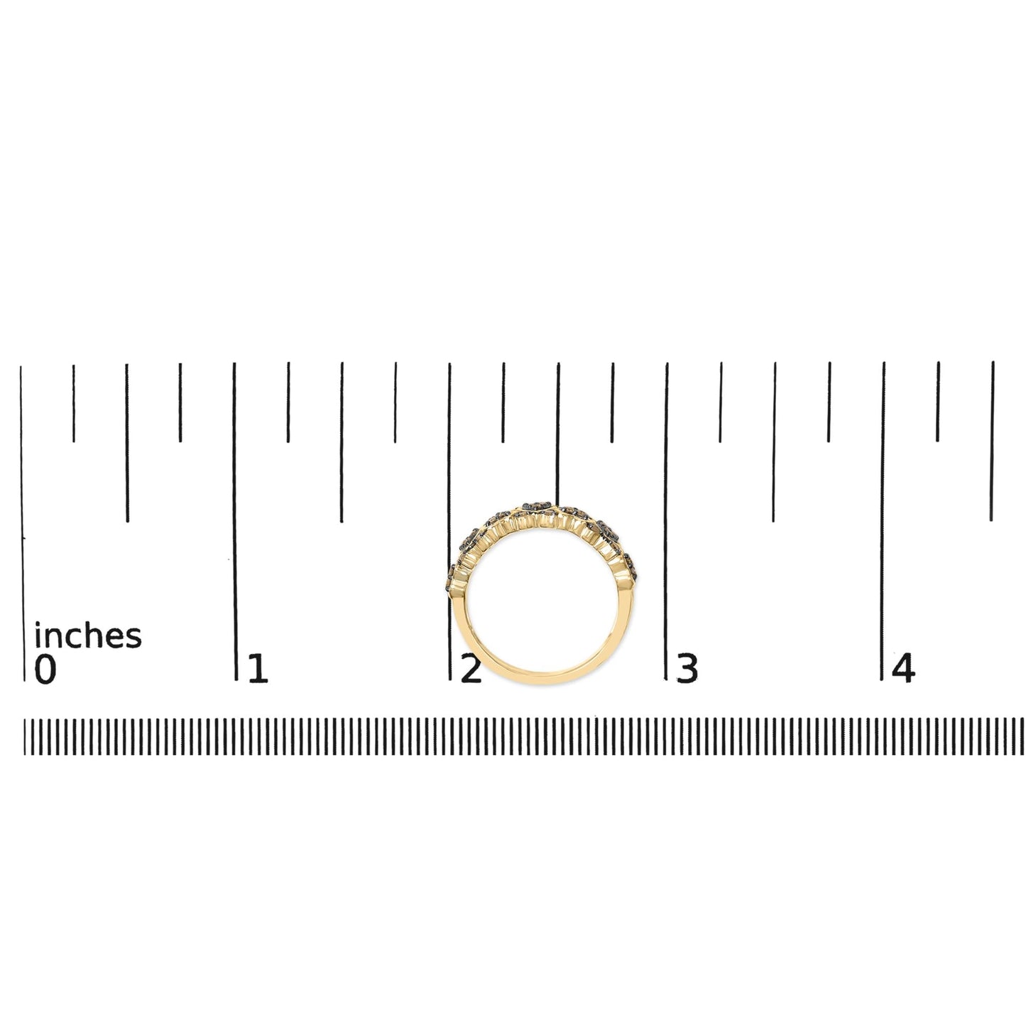 10K Yellow Gold Plated .925 Sterling Silver 1/3 cttw Natural Diamond Band Ring