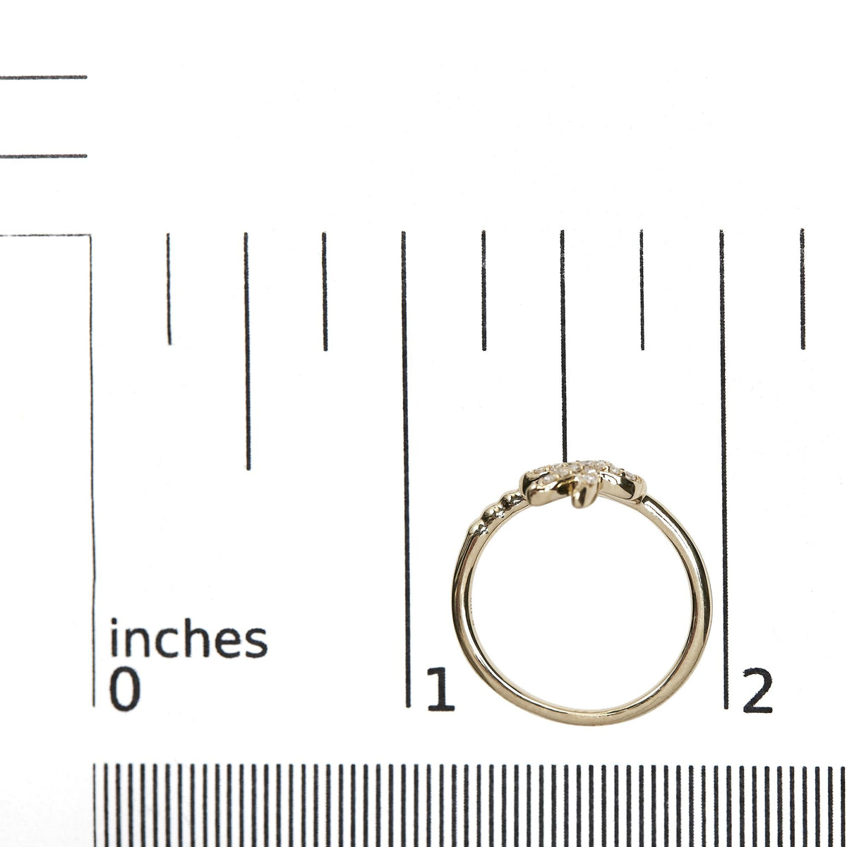 10K Yellow Gold 1/10 Cttw Diamond Palm Tree Statement Ring (H-I Color, I1-I2 Clarity)