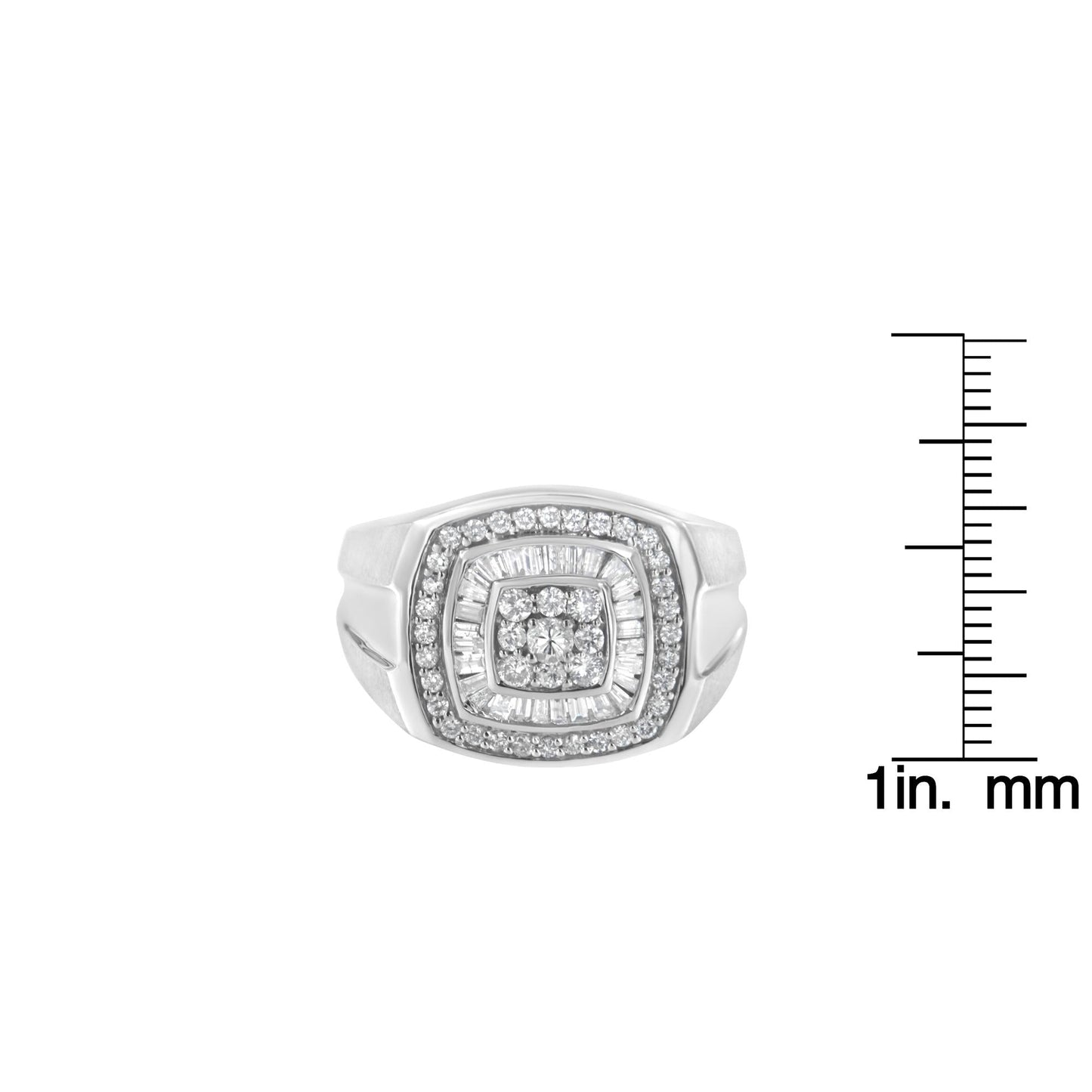 14K White Gold Men's Diamond Band Ring (1 cttw, H-I Color, SI1-I2 Clarity)