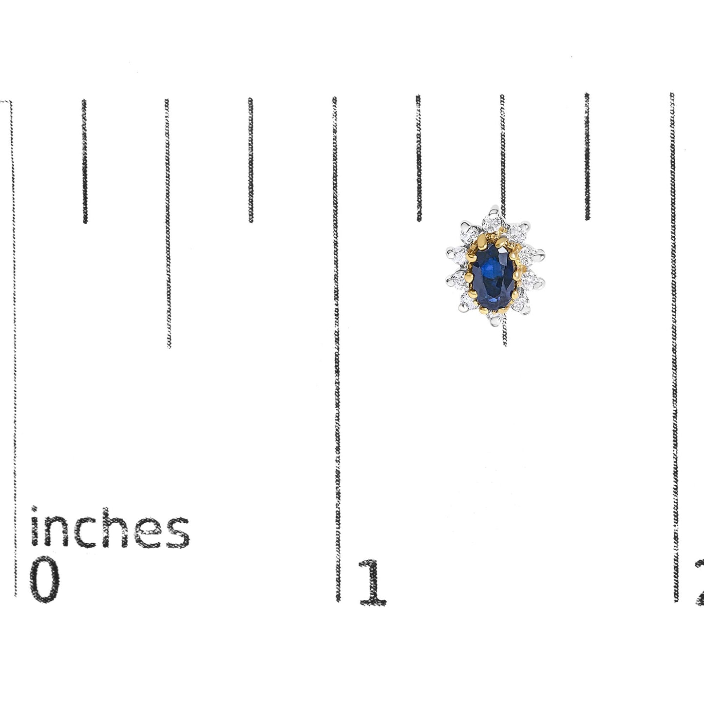 14K Yellow Gold 1/4 Cttw Diamond and Blue Sapphire Sunburst Halo Stud Earrings (K-L Color, I1-I2 Clarity)