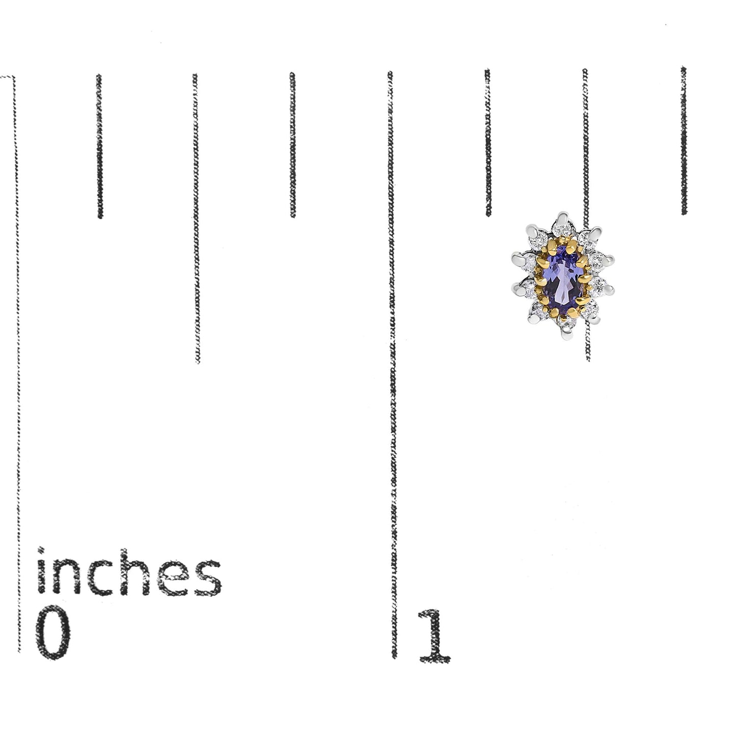 14K Yellow Gold 1/4 Cttw Diamond and Blue Purple Tanzanite Sunburst Halo Stud Earrings (K-L Color, I1-I2 Clarity)