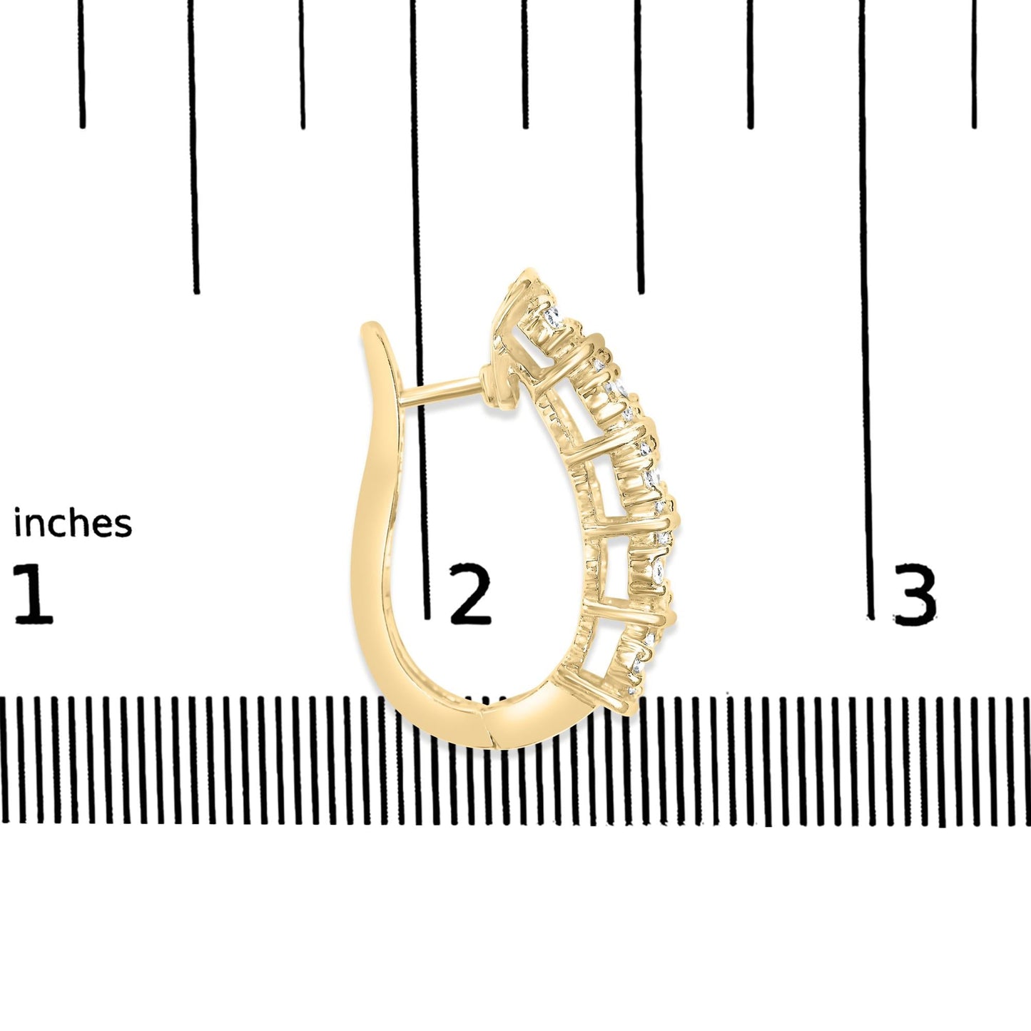 14k Yellow Gold 1/2 Cttw Diamond Cluster Hoop Earrings (H-I Color, SI2-I1 Clarity)