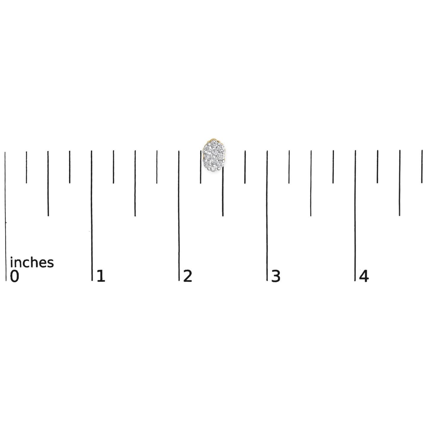 18K Yellow Gold 1.00 Diamond Oval Shaped Composite Cluster Stud Earrings (H-I Color, I1-I2 Clarity)