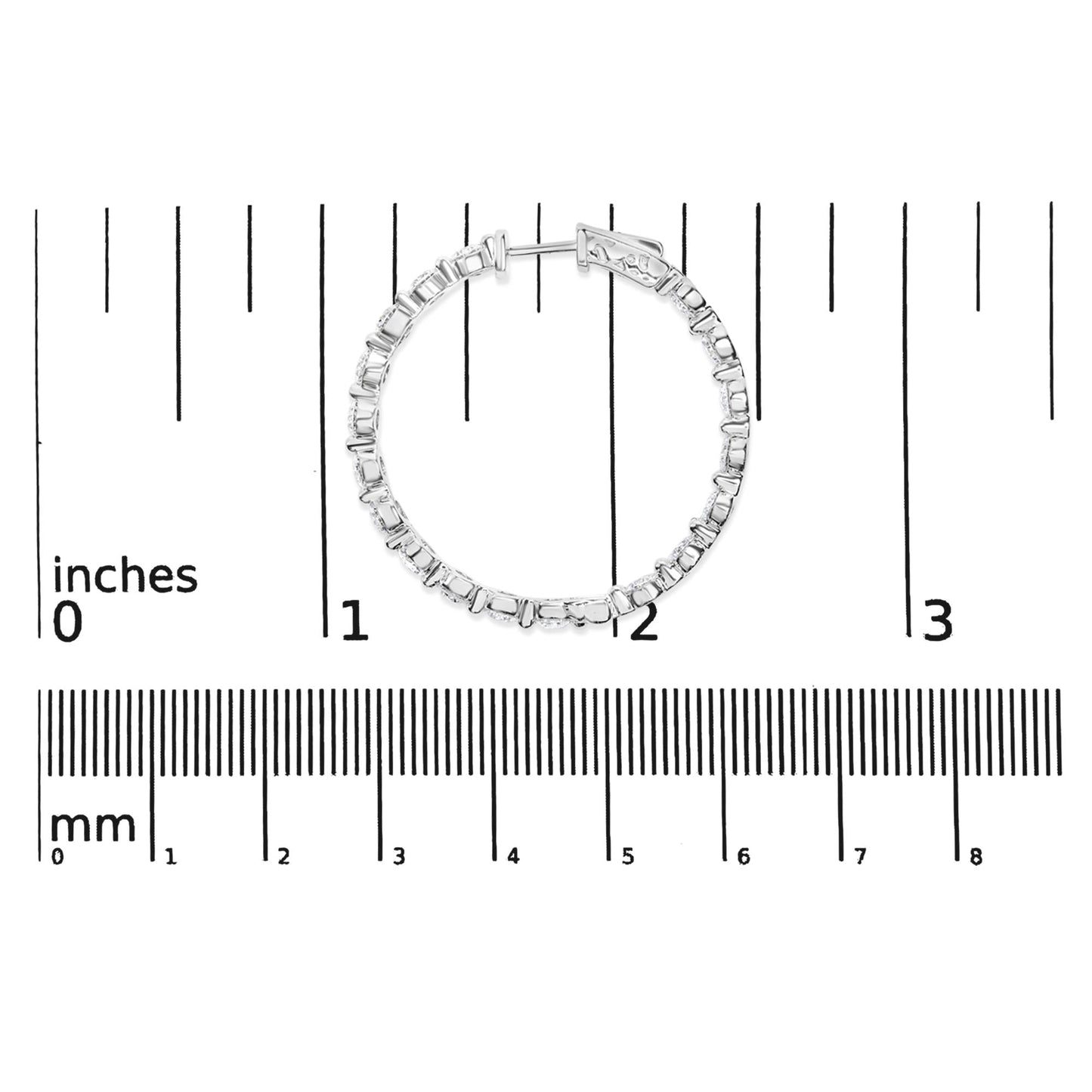 14K White Gold 5.00 Cttw Lab Grown Diamond Inside-Out Hoop Earring