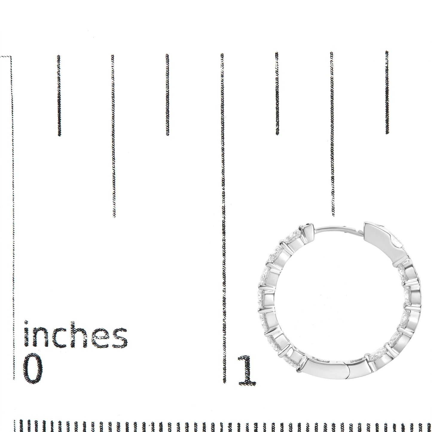 14K White Gold 5.00 Cttw Lab-Grown Diamond Inside Out Hoop Earrings