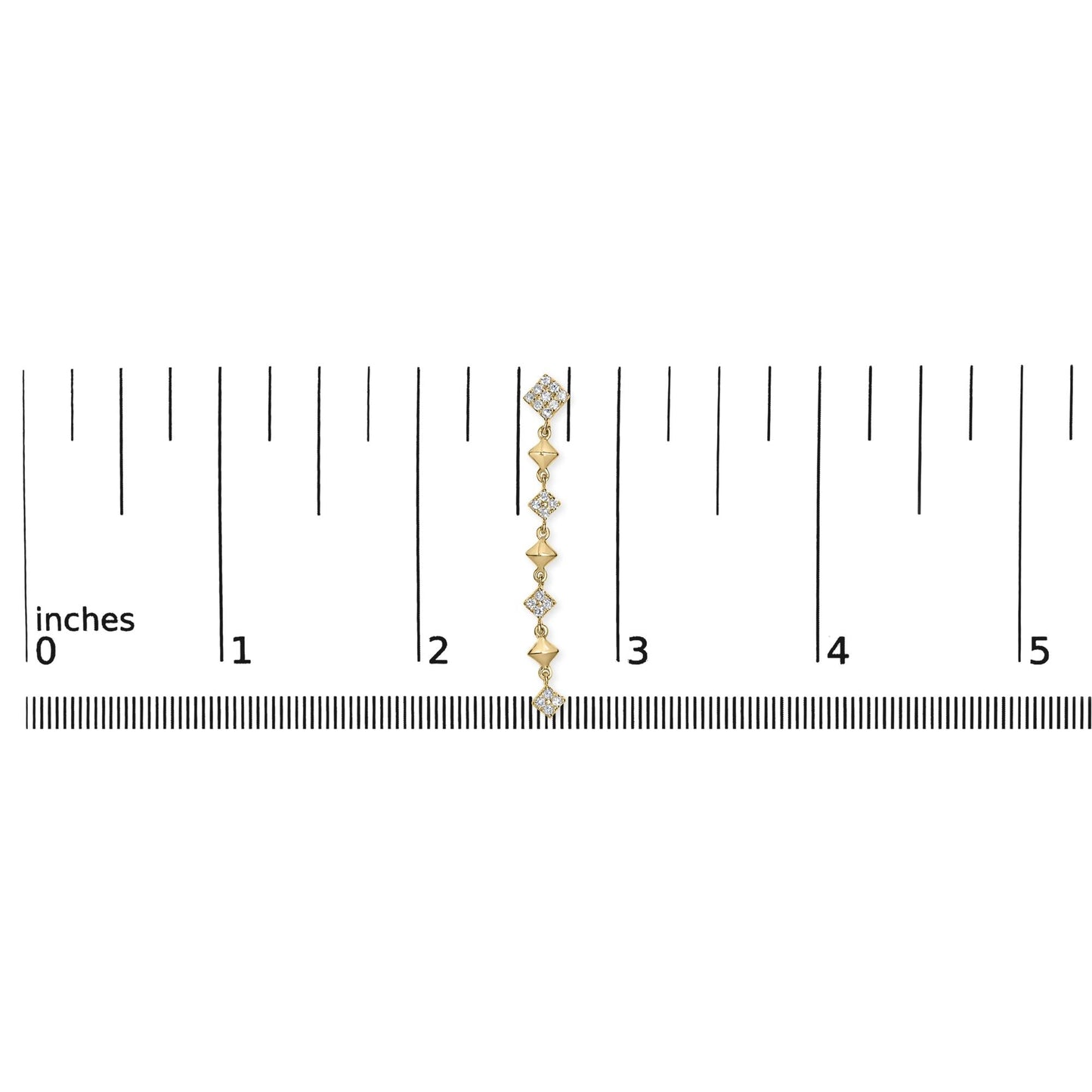 10K Yellow Gold Plated .925 Sterling Silver 1 5/8 Cttw Diamond Linear Geometric Drop and Dangle Earrings (H-I Color, I1-I2 Clarity)