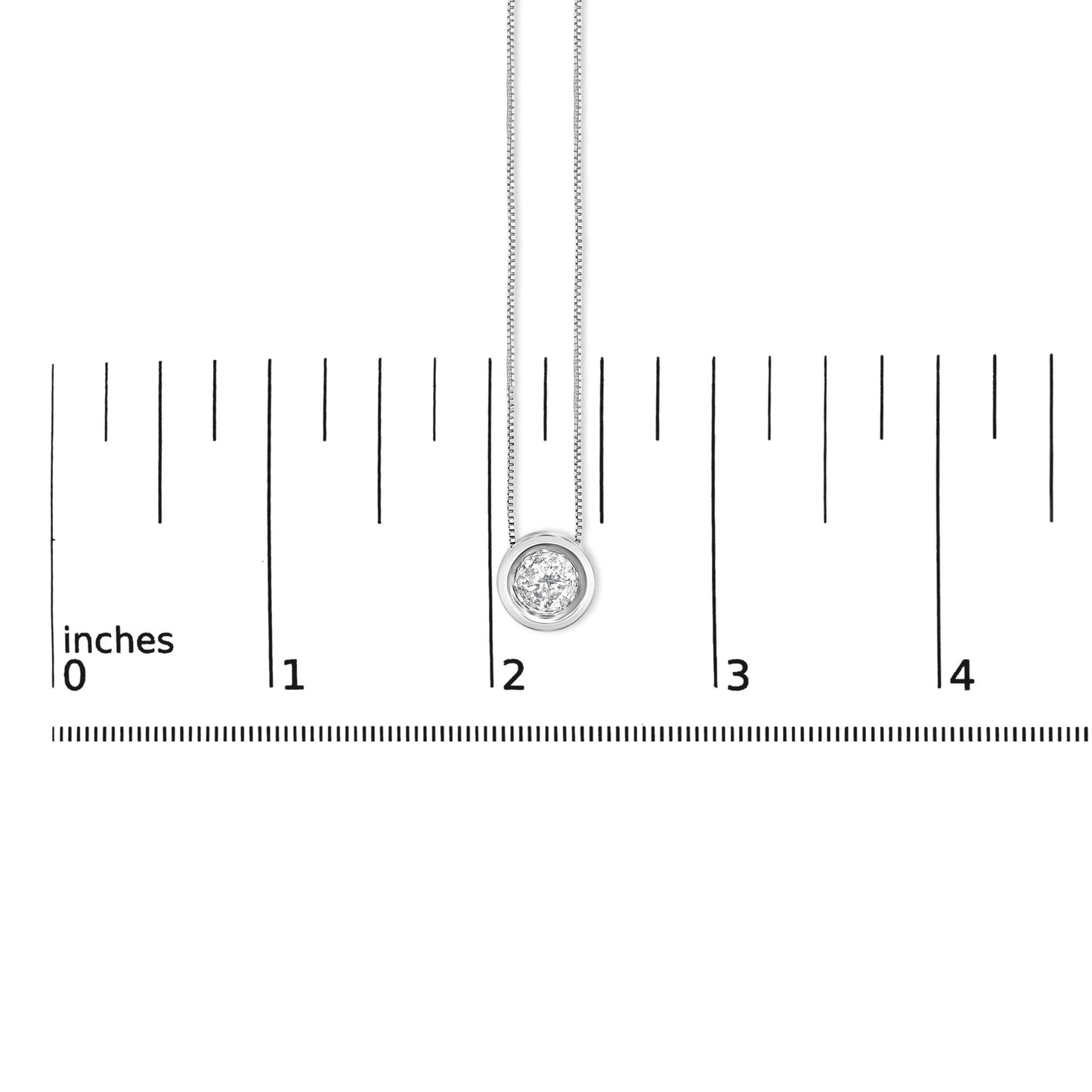 14K White Gold 1 1/6 Cttw Bezel Set Diamond Solitaire Pendant Necklace (H-I Color, SI2-I1 Clarity) - 18 Inch