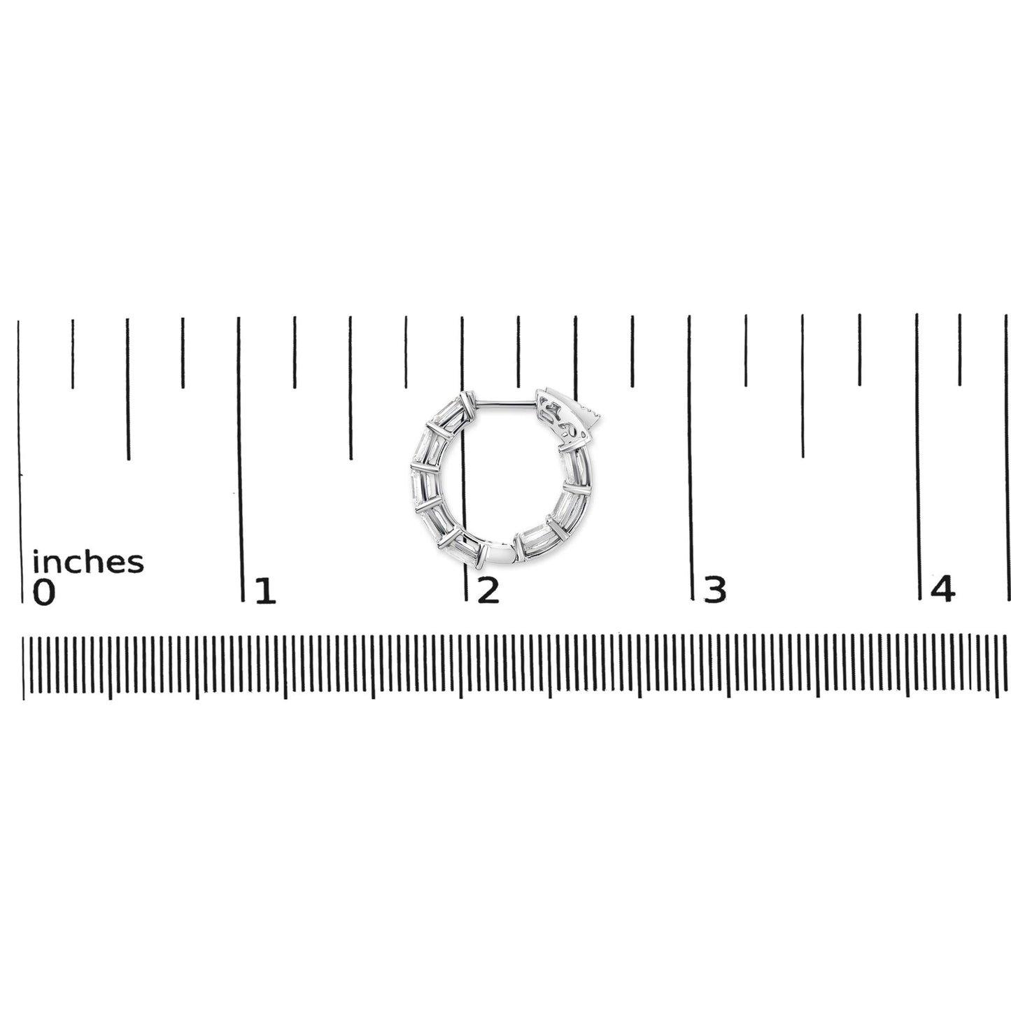 14K White Gold 5 1/10 Cttw Emerald Cut Lab Grown Diamond Inside Out Hoop Earrings