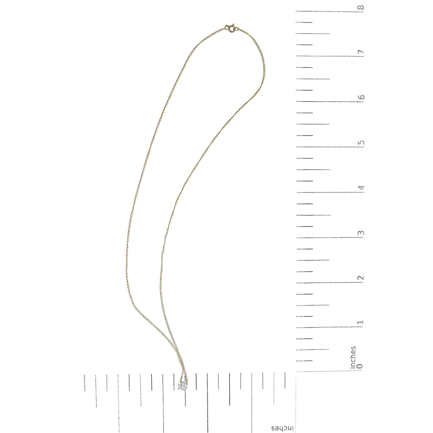 14K Gold Floating 1/2 Cttw Lab Grown Diamond Solitaire Pendant Necklace - 18" Inches