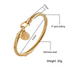 D&Z Saint Benedict Medal Charm Bracelet & Bangle Women Gold Color 316L Stainless Steel Wire Bangles Jewelry San Benito