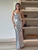 Popular Backless Silvery Maxi Dress