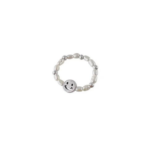 Freshwater Pearl Smile Face Ring