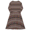 Jacki Easlick Tribal Print Long Sleeve Midi Dress