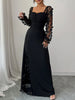 Sweetheart Neck Sheer Sleeve Maxi Dress