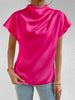 Mock Neck Short Sleeve Blouse