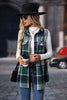 Plaid Button Up Vest Coat