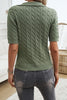 Cable-Knit Short Sleeve Sweater