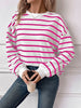 Striped Round Neck Long Sleeve Sweatshirt