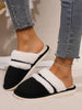 Faux Fur Round Toe Slippers for Women