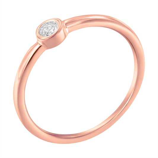 14K Rose Gold Plated .925 Sterling Silver Miracle Set Diamond Ring (1/20 Cttw, J-K Color, I1-I2 Clarity) - JackiEaslick