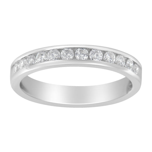 14K White Gold 1/2 cttw Diamond Band Ring (I-J Color, I2-I3 Clarity) - JackiEaslick
