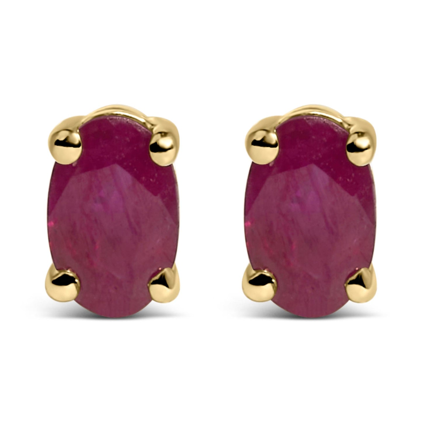 14K Gold Oval Cut Gemstone Birthstone 5x3 mm Stud Earrings