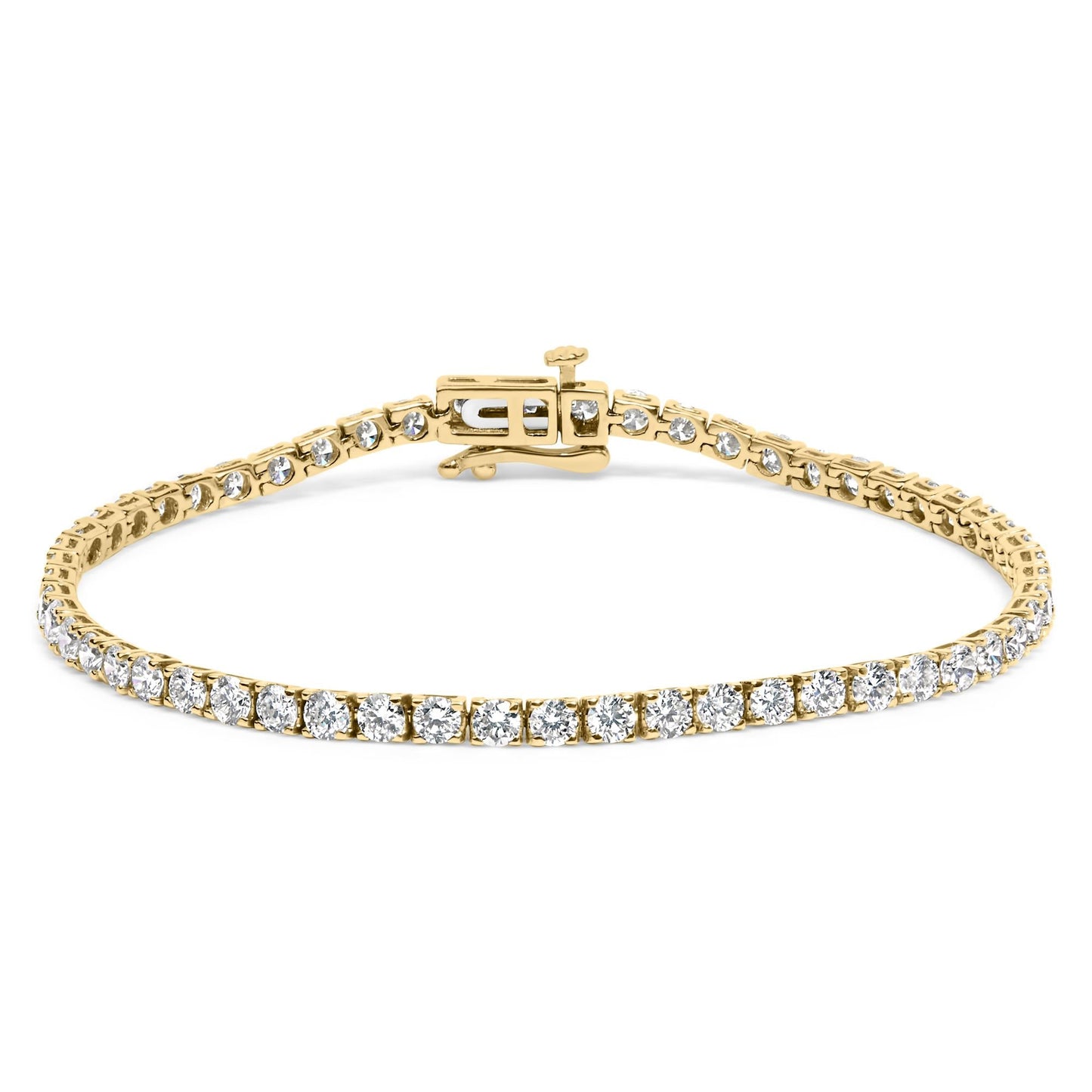 14K Gold 5.0 Cttw Lab Grown Diamond Tennis Bracelet (F-G Color, VS1-VS2 Clarity) - 7.25" Inches