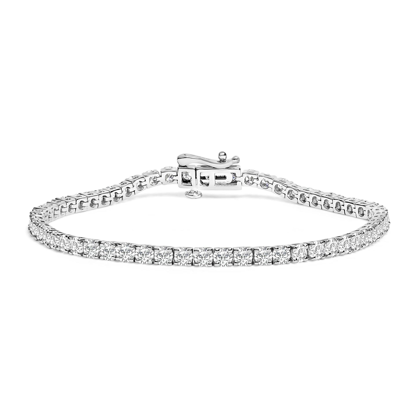 14K White Gold 6.00 Cttw Lab Grown Diamond Classic Tennis Bracelet  - 7.25"