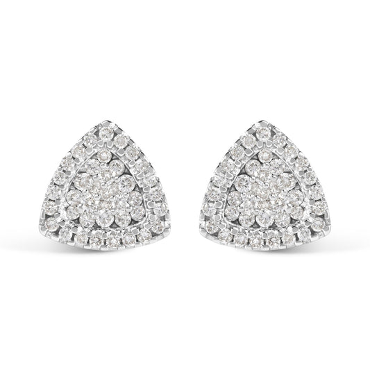14K White Gold 1/2 cttw Trillion Shaped Diamond Stud Earrings (H-I Clarity, SI2-I1 Color)