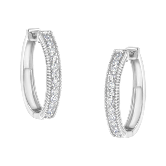 10KT White Gold Diamond Hoop Earring (1.00 cttw, H-I Color, I1-I2 Clarity) - JackiEaslick