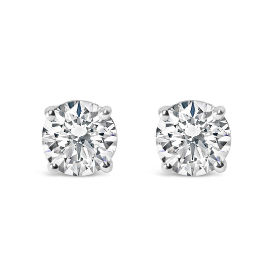 14K Gold 3.0 Cttw Lab Grown Diamond Solitaire Stud Earrings
