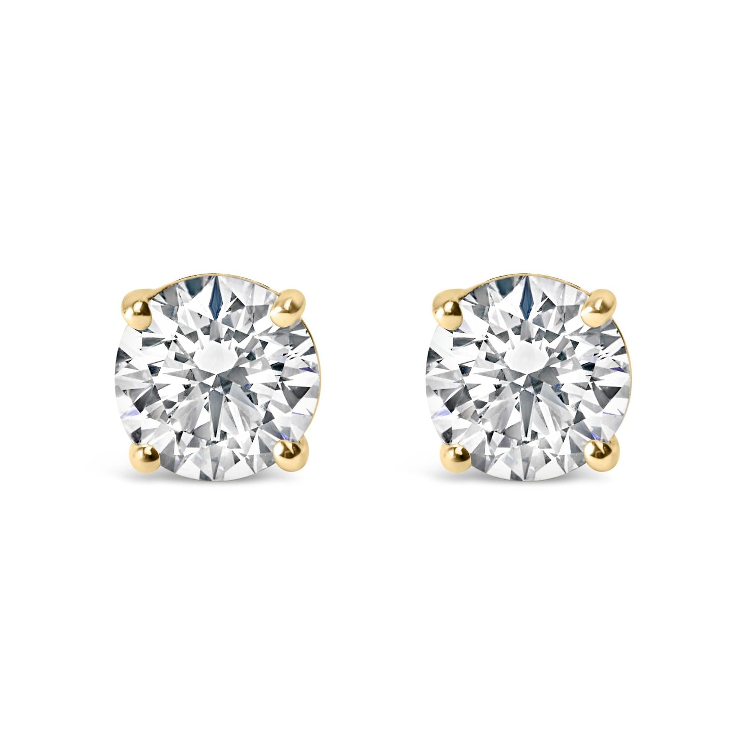 14K Gold 3.0 Cttw Lab Grown Diamond Solitaire Stud Earrings