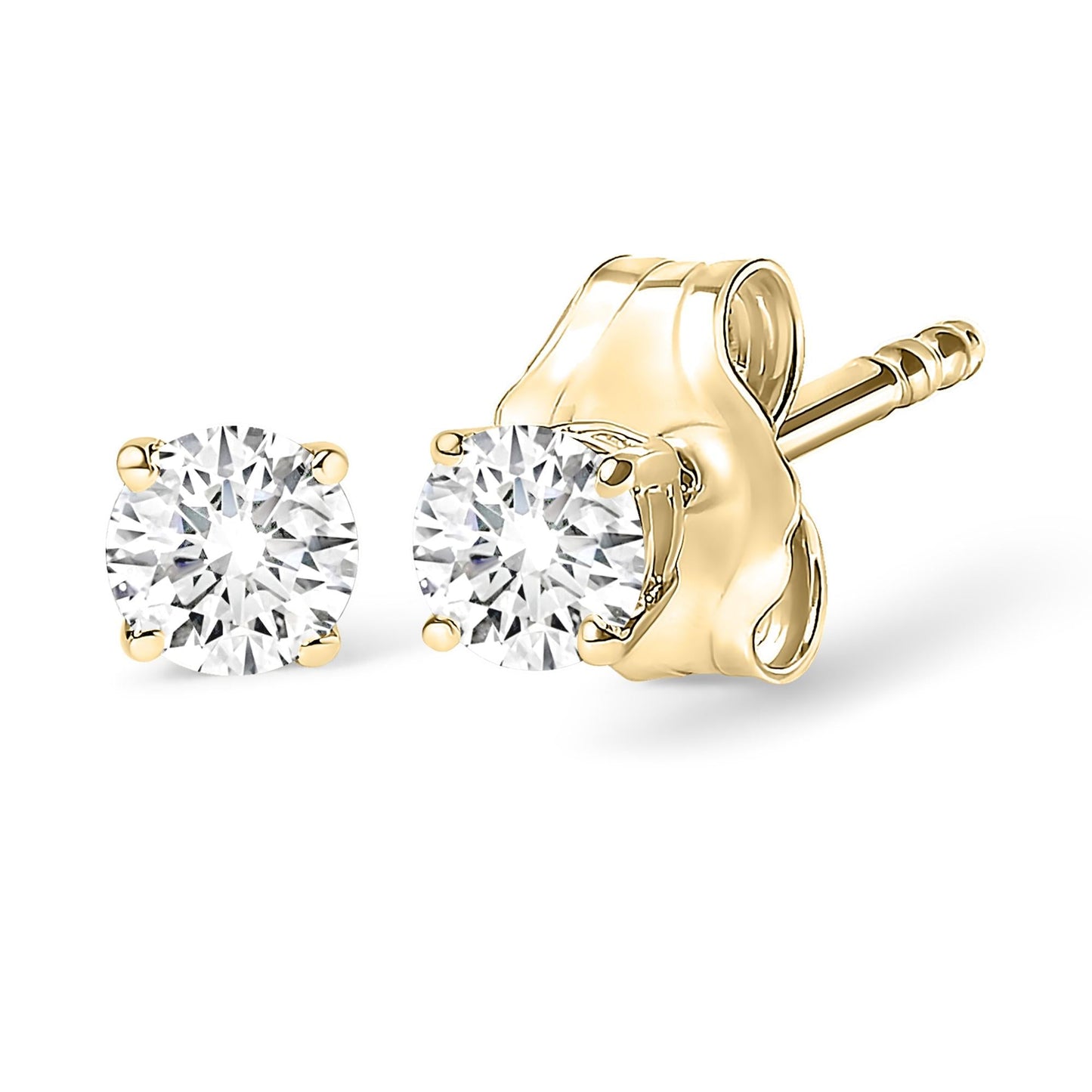 14K Gold 1/2 Cttw Lab Grown Diamond Solitaire Stud Earrings
