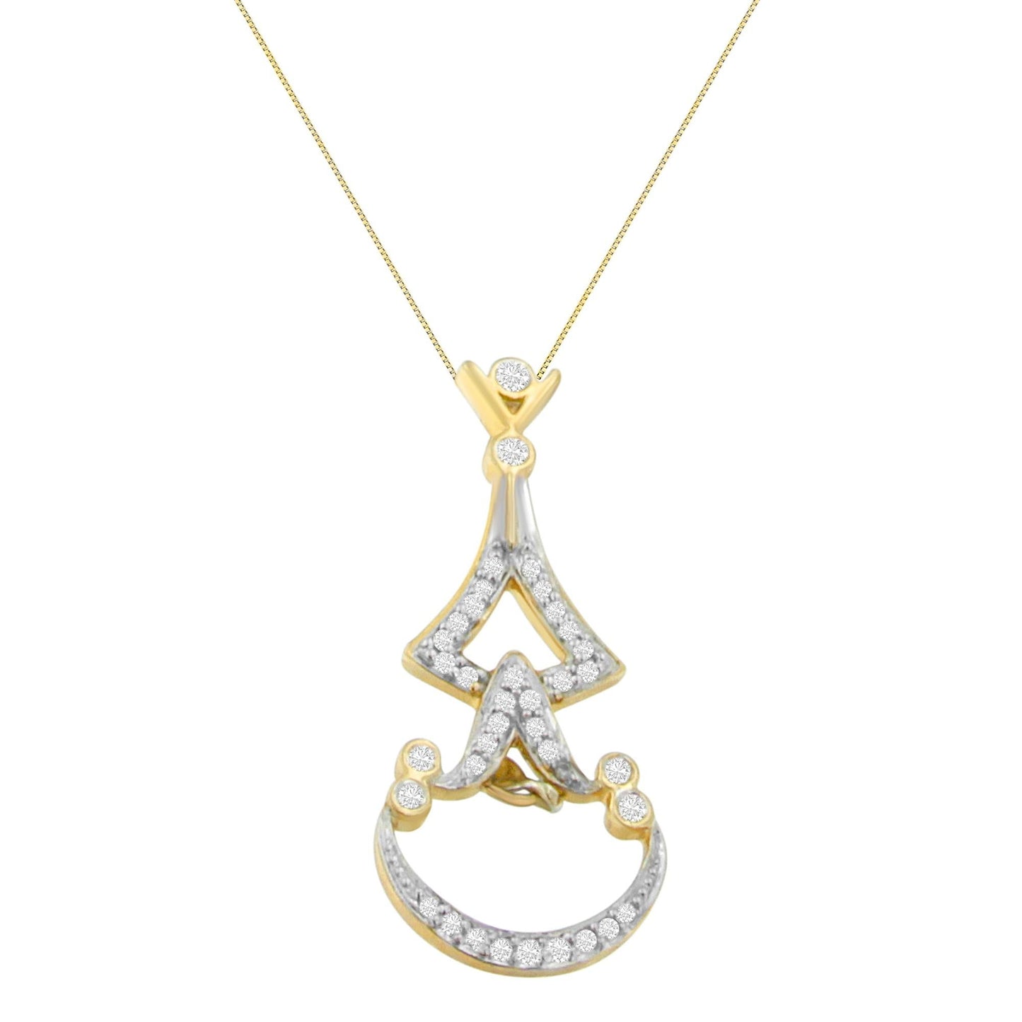 14K Yellow Gold 1/3 cttw Round Diamond Pendant Necklace (H-I, SI2-I1)