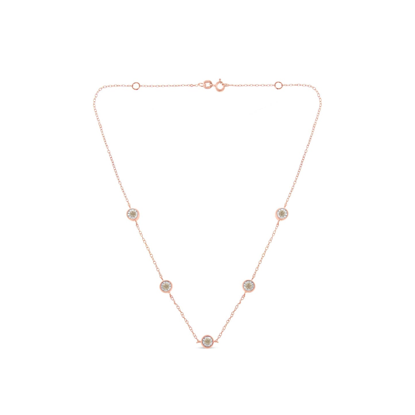 Sterling Silver Diamond Station Necklace (1/2 cttw, K-L Color, I2-I3 Clarity)