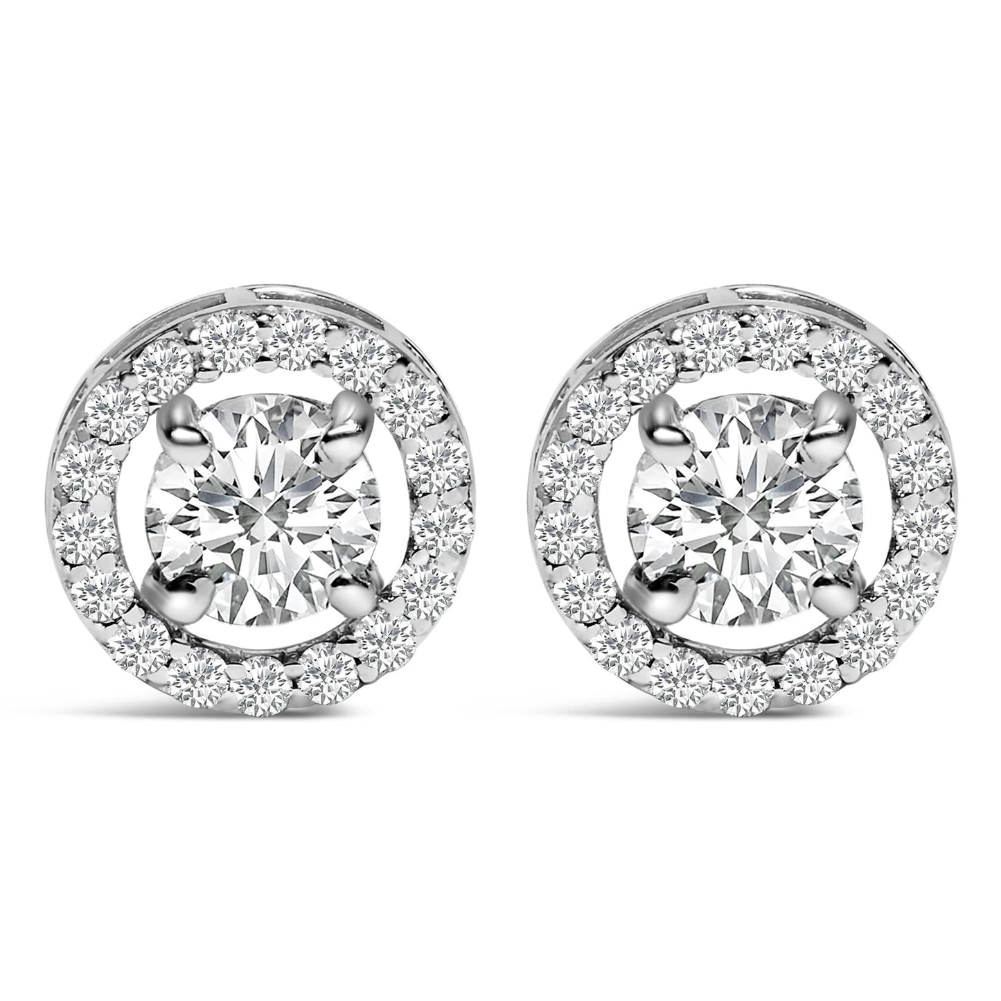 Men's 14K White Gold 1 3/4 Cttw Lab Grown Diamond Halo Cufflink