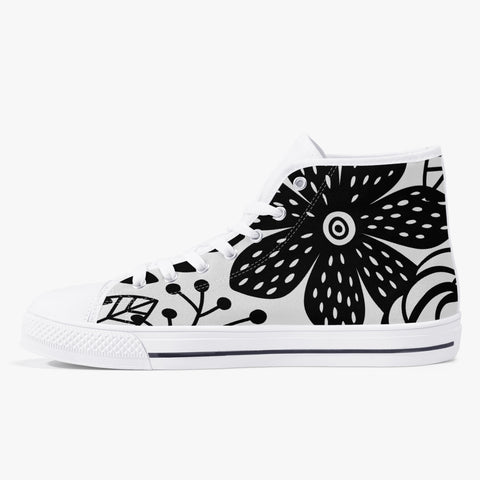 Jacki Easlick Happy Flowers High-Top Canvas Shoes