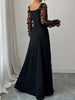 Sweetheart Neck Sheer Sleeve Maxi Dress
