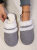 Faux Fur Round Toe Slippers for Women