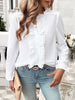 Textured Lace Detail Long Sleeve Shirt