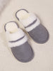 Faux Fur Round Toe Slippers for Women