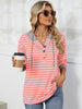 Drawstring Striped Long Sleeve Hoodie