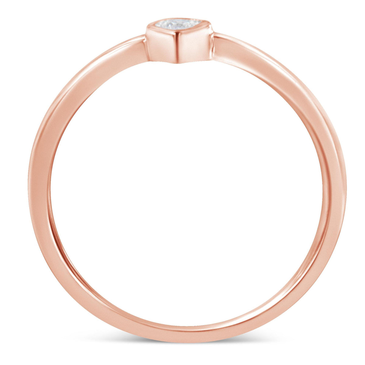 14K Rose Gold Plated .925 Sterling Silver 1/20 Carat Diamond Teardrop Pear-Shaped Miracle Set Petite Fashion Ring (J-K Color, I1-I2 Clarity) - JackiEaslick