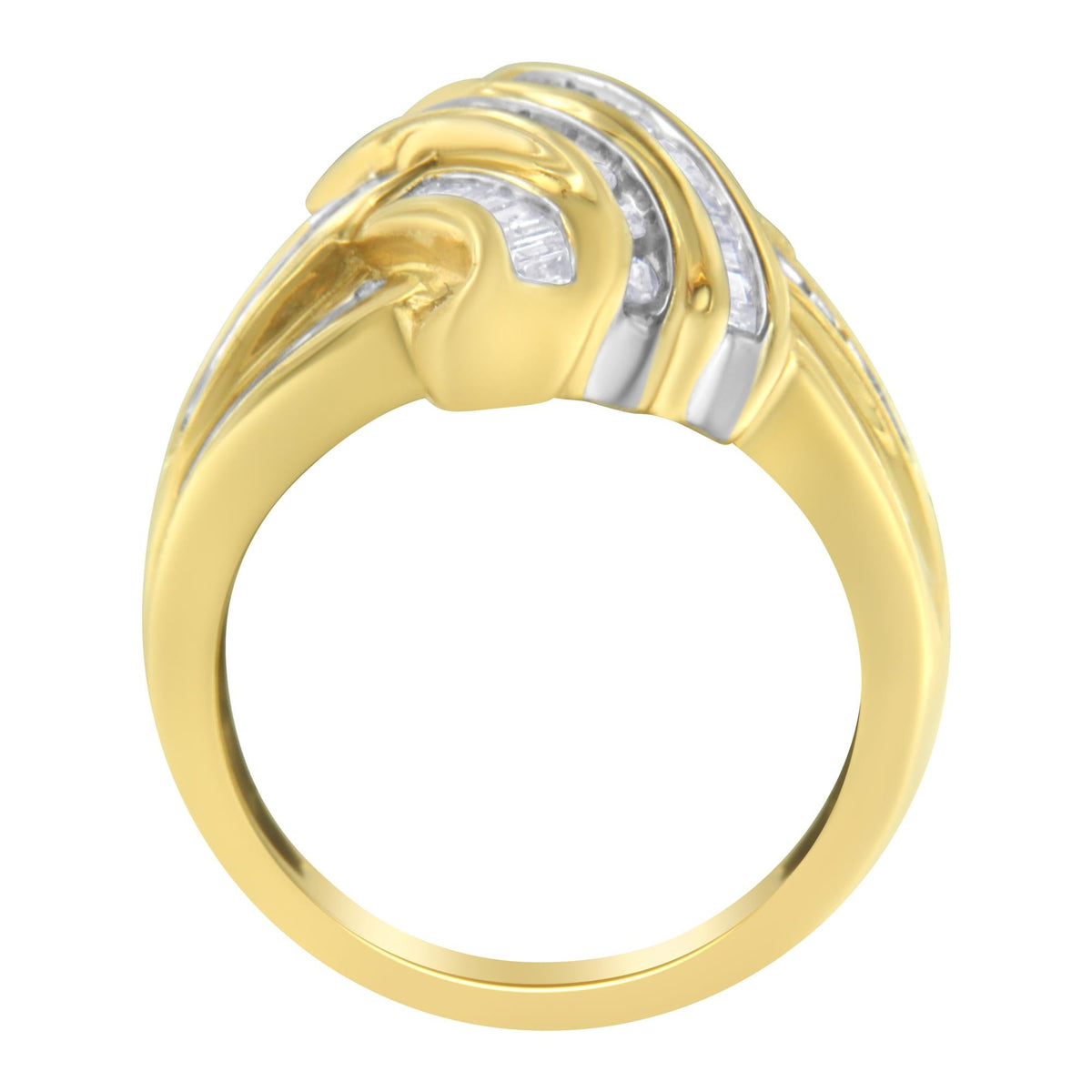 10K Yellow Gold Diamond Bypass Ring (1.0 cttw, H-I Color, I2-I3 Clarity) - JackiEaslick