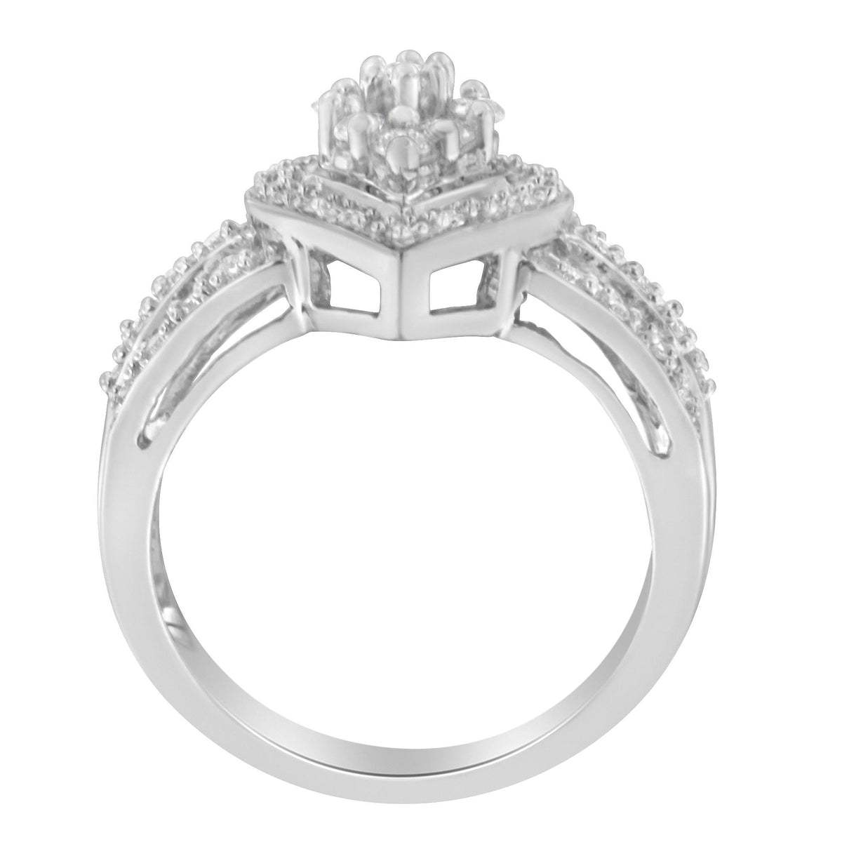 10K White Gold Diamond Cocktail Teardrop Ring (1/2 Cttw, H-I Color, SI2-I1 Clarity) - JackiEaslick