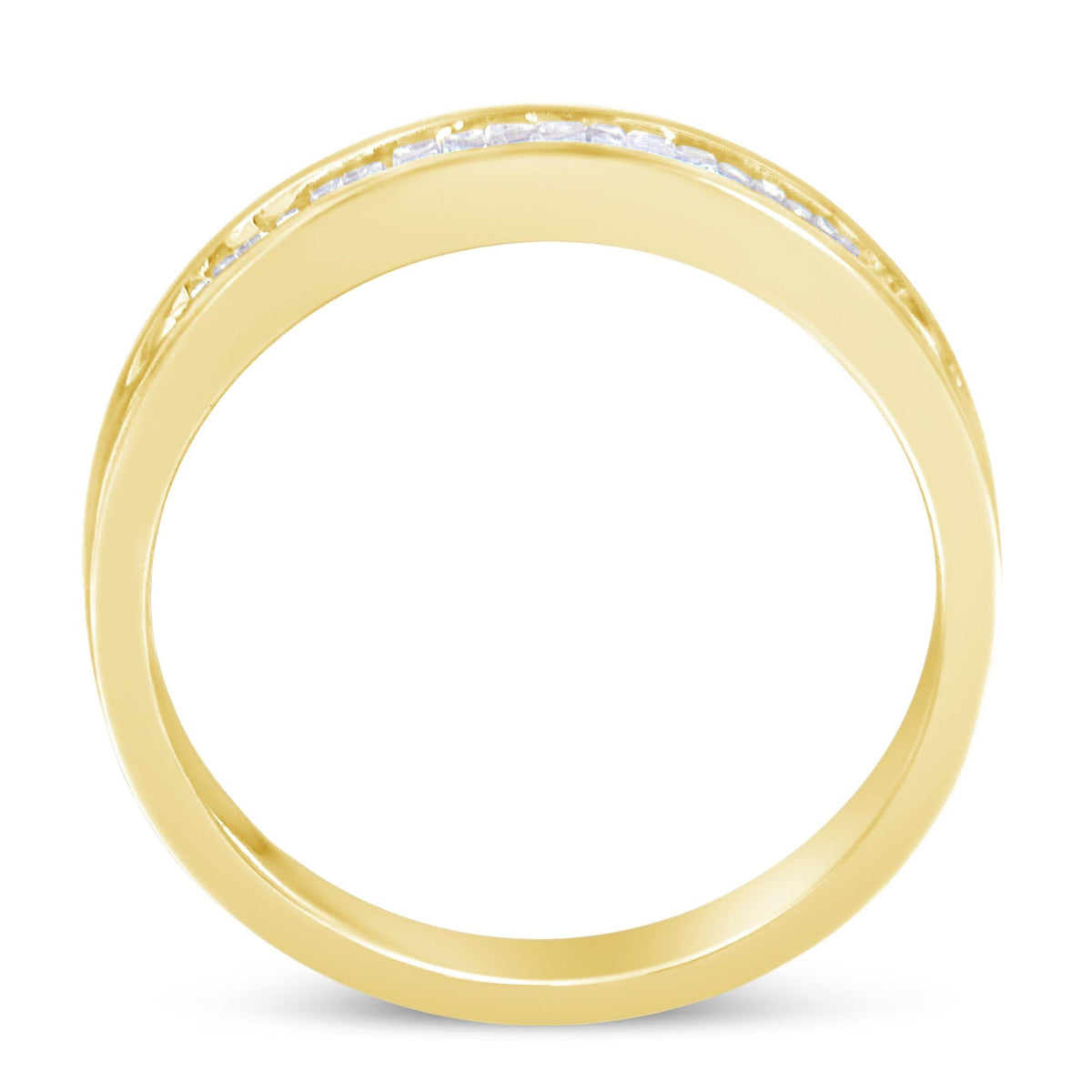 10K Yellow Gold over .925 Sterling Silver 1/5 Cttw Diamond Channel-Set Stackable Band Ring (H-I Color, I1-I2 Clarity) - JackiEaslick
